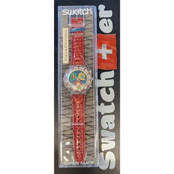 Swatch Chronograph watch LILLIBETH SBK104 1994 Aquachrono New old stock - Picture 3 of 10